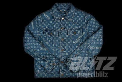 supreme louis vuitton blue jacket